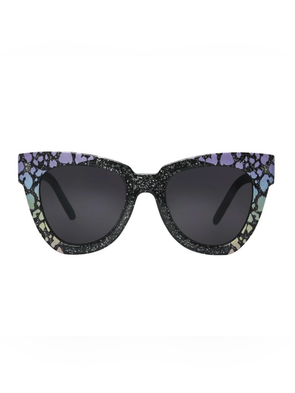 Luv Betsey Betsey Johnson Black Glitter Cat-Eye Sunglasses
